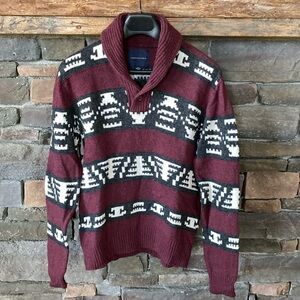 American Eagle Outfitters Aztec Shawl Neck Sweater